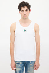 Dolce & Gabbana White Crest Patch Logo Tank Top