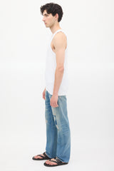 Dolce & Gabbana White Crest Patch Logo Tank Top