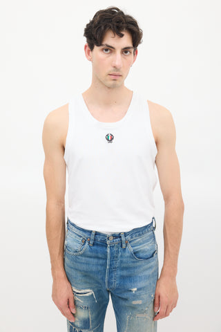 Dolce & Gabbana White Crest Patch Logo Tank Top