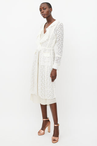 Dolce & Gabbana White Floral Lace Coat
