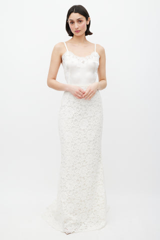 Dolce & Gabbana White Lace Maxi Dress