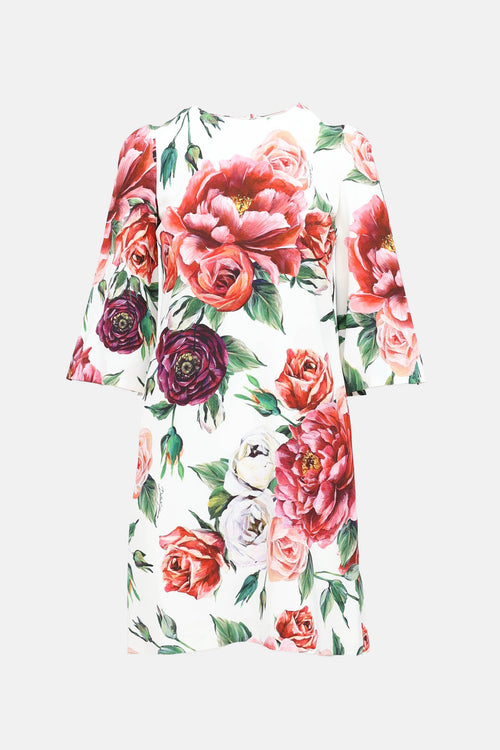 Dolce & Gabbana Floral Half Sleeve Dress