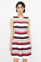 Dolce & Gabbana White & Multi Stripe Dress