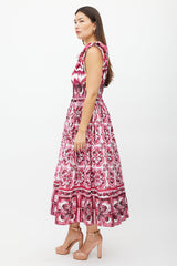 Dolce & Gabbana White & Multicolour Floral Smocked Dress