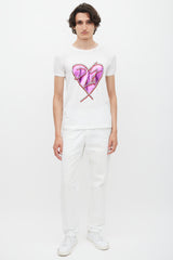 Dolce & Gabbana White & Multicolour Love Print T-Shirt