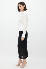 Dolce & Gabbana White Pleated Silk Shirt
