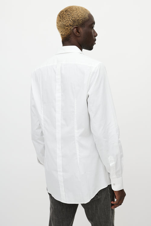 Dolce & Gabbana White & Silver Buttoned Shirt
