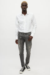 Dolce & Gabbana White & Silver Buttoned Shirt