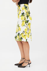 Dolce & Gabbana White & Yellow Lemon Skirt