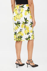 Dolce & Gabbana White & Yellow Lemon Skirt