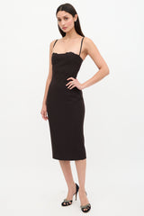 Dolce & Gabbana Wool Bodycon & Lace Bra Dress