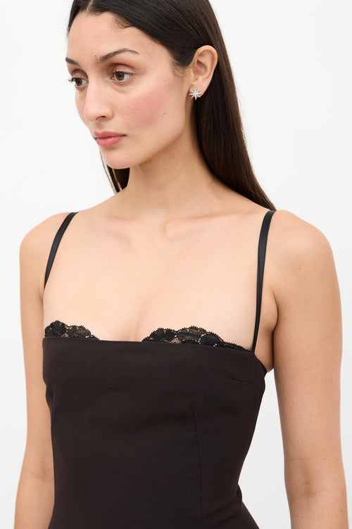 Dolce & Gabbana Wool Bodycon & Lace Bra Dress