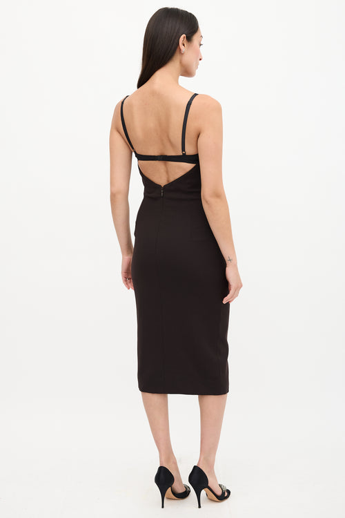 Dolce & Gabbana Wool Bodycon & Lace Bra Dress