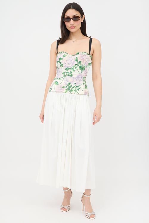 Dolce & Gabbana 2000s Silk Rose Corset Top