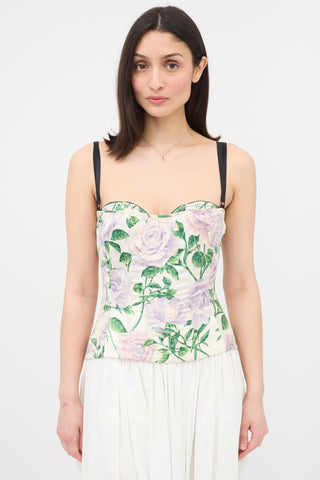 Dolce & Gabbana 2000s Silk Rose Corset Top