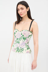 Dolce & Gabbana 2000s Silk Rose Corset Top