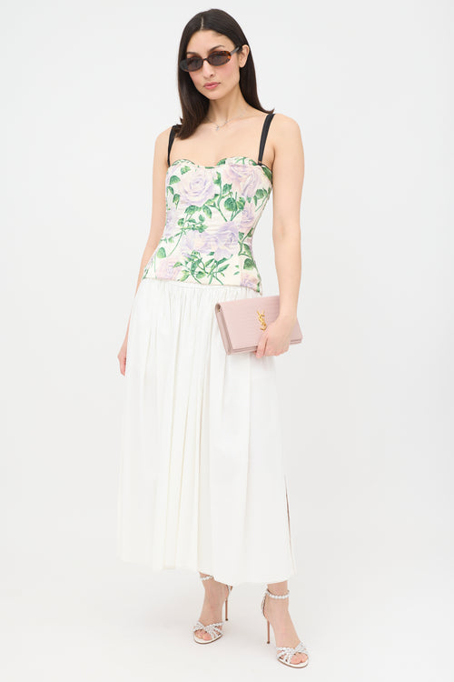 Dolce & Gabbana 2000s Silk Rose Corset Top