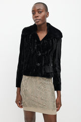 Dolce & Gabbana Black Crushed Velvet Jacket