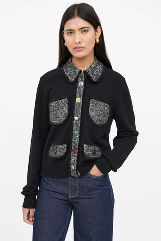 Dolce & Gabbana Tweed Embellished Button Jacket