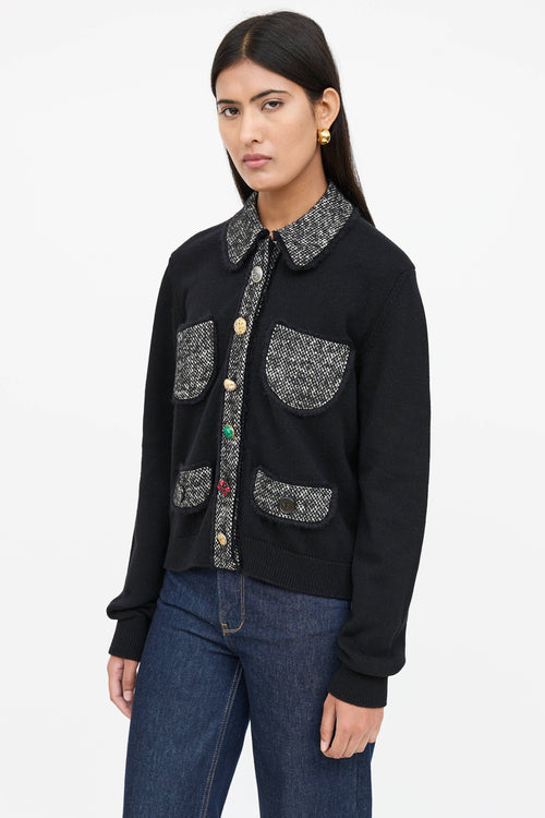 Dolce & Gabbana Tweed Embellished Button Jacket