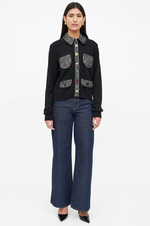 Dolce & Gabbana Tweed Embellished Button Jacket
