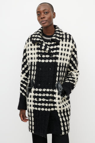 Dolce & Gabbana Black & White Checkered Coat