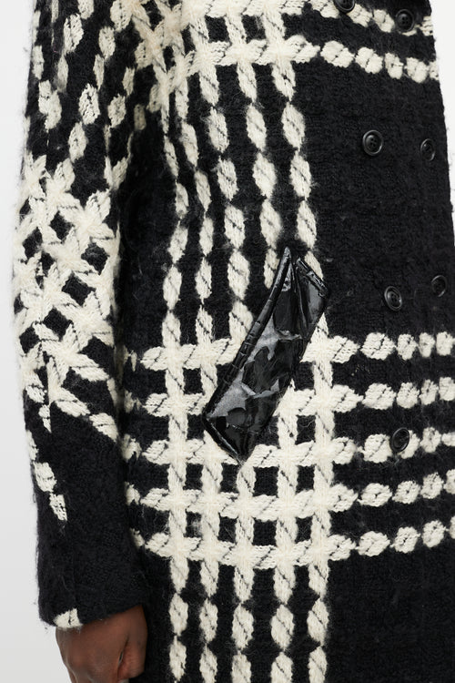 Dolce & Gabbana Black & White Checkered Coat