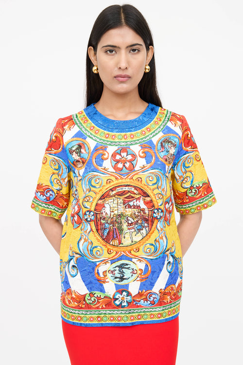 Dolce & Gabbana Jacquard Printed Top