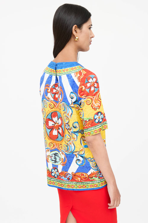 Dolce & Gabbana Jacquard Printed Top