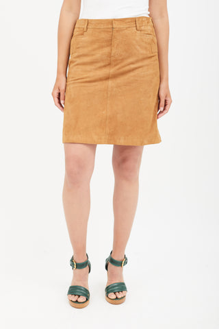 Dolce & Gabbana Brown Suede Skirt