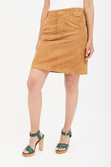 Dolce & Gabbana Brown Suede Skirt