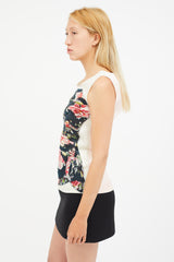 Dolce & Gabbana Cream & Multicolour Trompe L'oeil Top