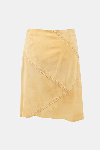 Dolce & Gabbana D&G FW 2002 Suede Patchwork Skirt
