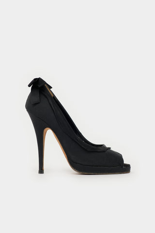 Dolce & Gabbana D&G Satin Peep Toe  Pump