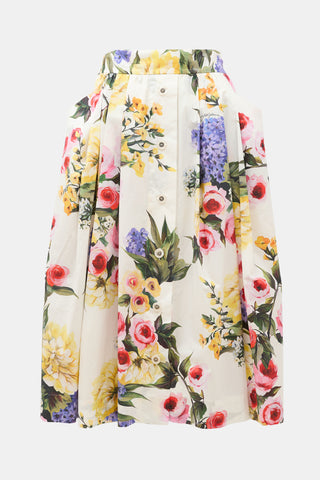Dolce & Gabbana Floral Pleated Skirt