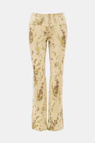 Dolce & Gabbana Vintage Suede Floral Pant