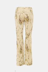 Dolce & Gabbana Vintage Suede Floral Pant