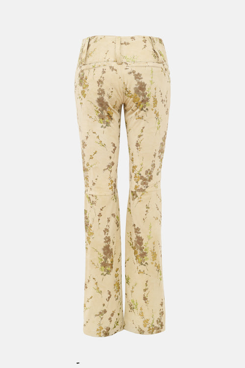 Dolce & Gabbana Vintage Suede Floral Pant