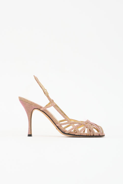Dolce & Gabbana Glitter Slingback Sandal