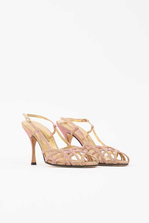Dolce & Gabbana Glitter Slingback Sandal