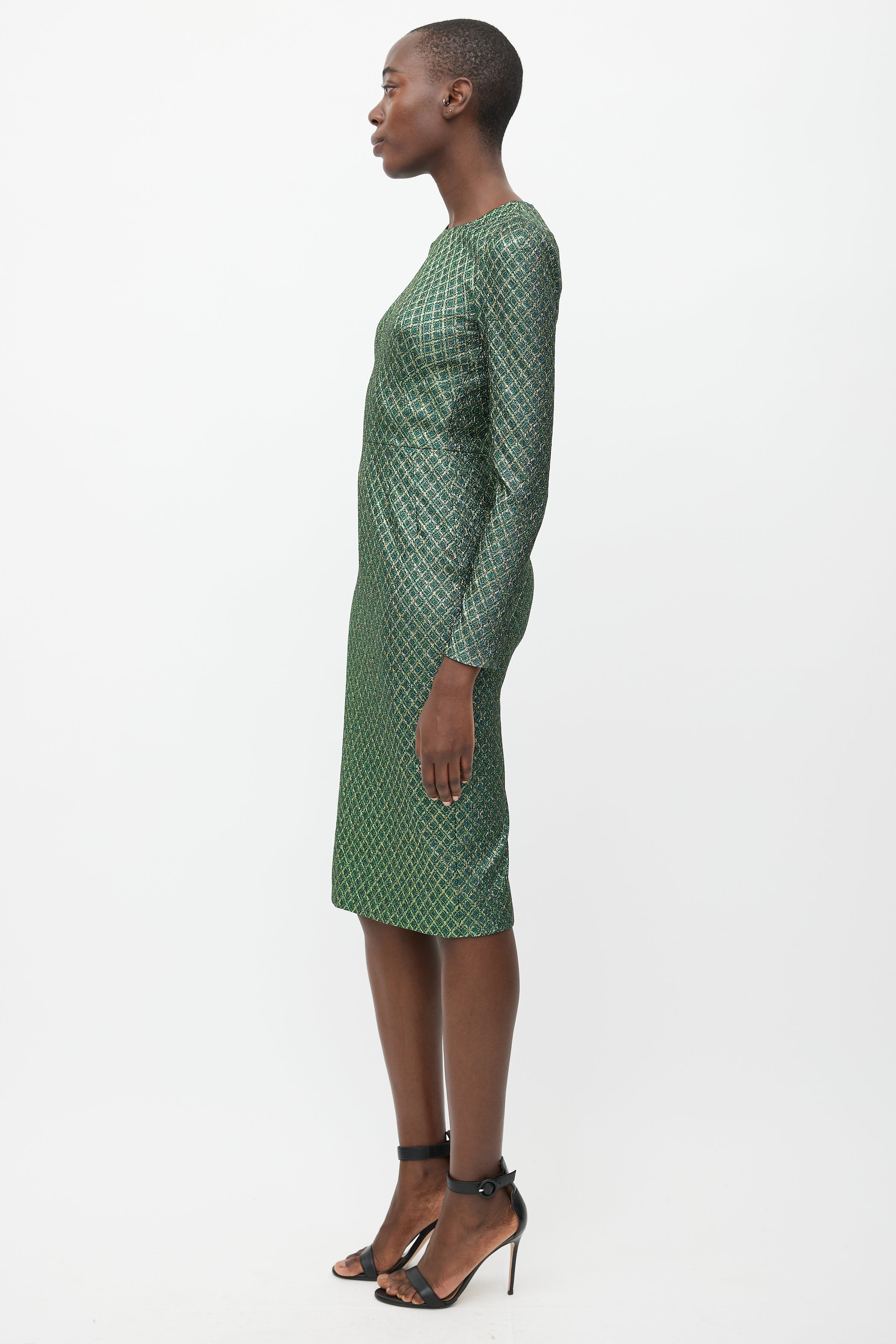 dolce and gabbana long sleeve dress Dolce & Gabbana Draped Neck Long Sleeve Maxi Dress