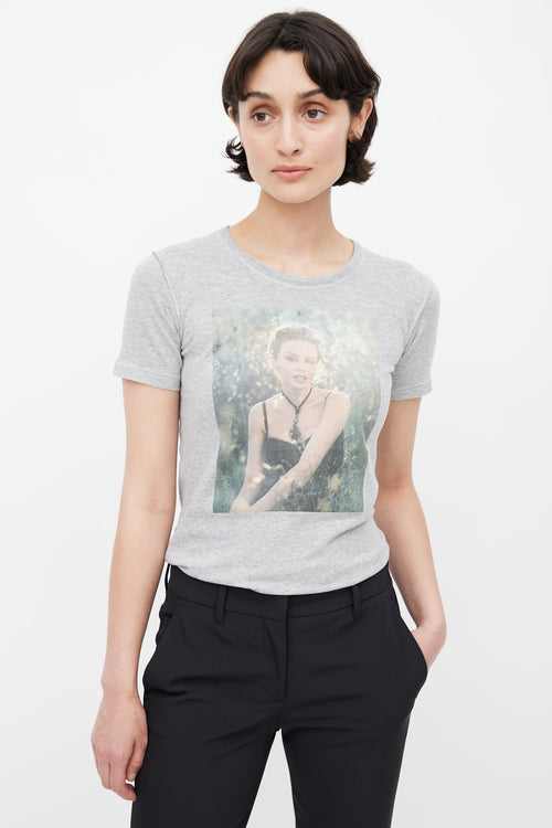 Dolce & Gabbana Grey Graphic Print T-Shirt