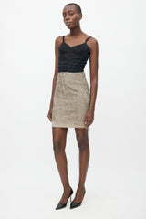 Dolce & Gabbana Khaki Green Lace Pencil Skirt