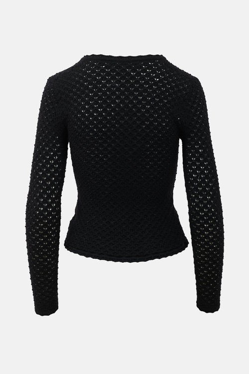 Dolce & Gabbana Wool Pointelle Knit Cardigan