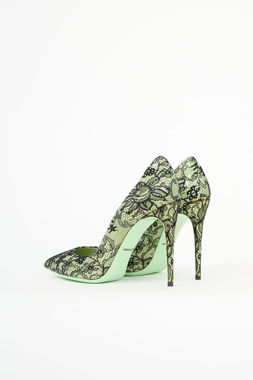 Dolce & Gabbana Lace & Patent Leather Pump