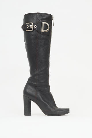 Dolce & Gabbana Leather Logo Boot