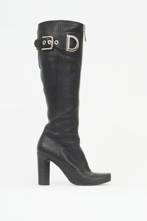 Dolce & Gabbana Leather Logo Boot
