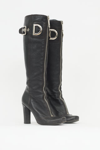 Dolce & Gabbana Leather Logo Boot