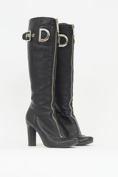 Dolce & Gabbana Leather Logo Boot