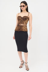 Dolce & Gabbana Mesh Printed Corset Top